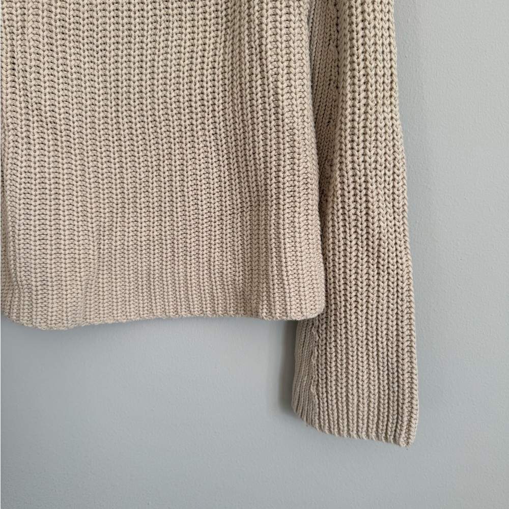 525 America 100% Cotton Beige Turtleneck Sweater - Picture 6 of 10